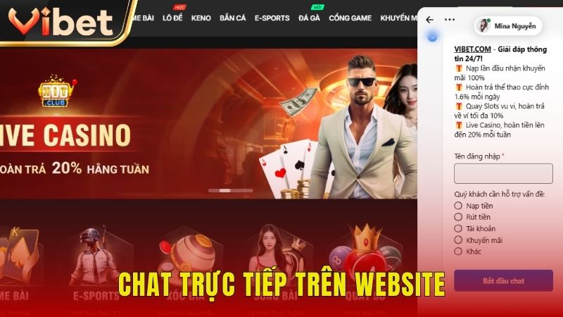 Chat trực tiếp trên website
